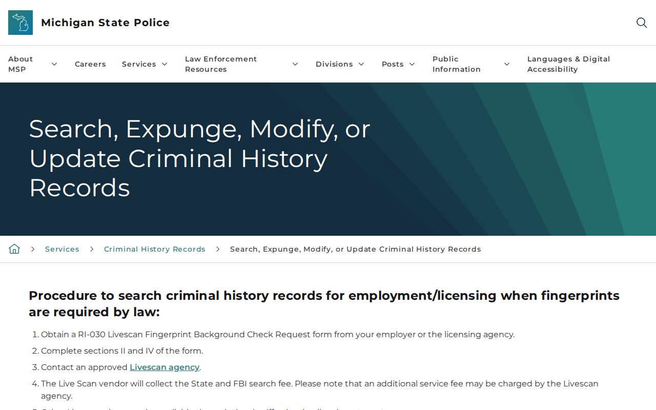Michigan record review and set-aside guidance for Osceola County criminal records