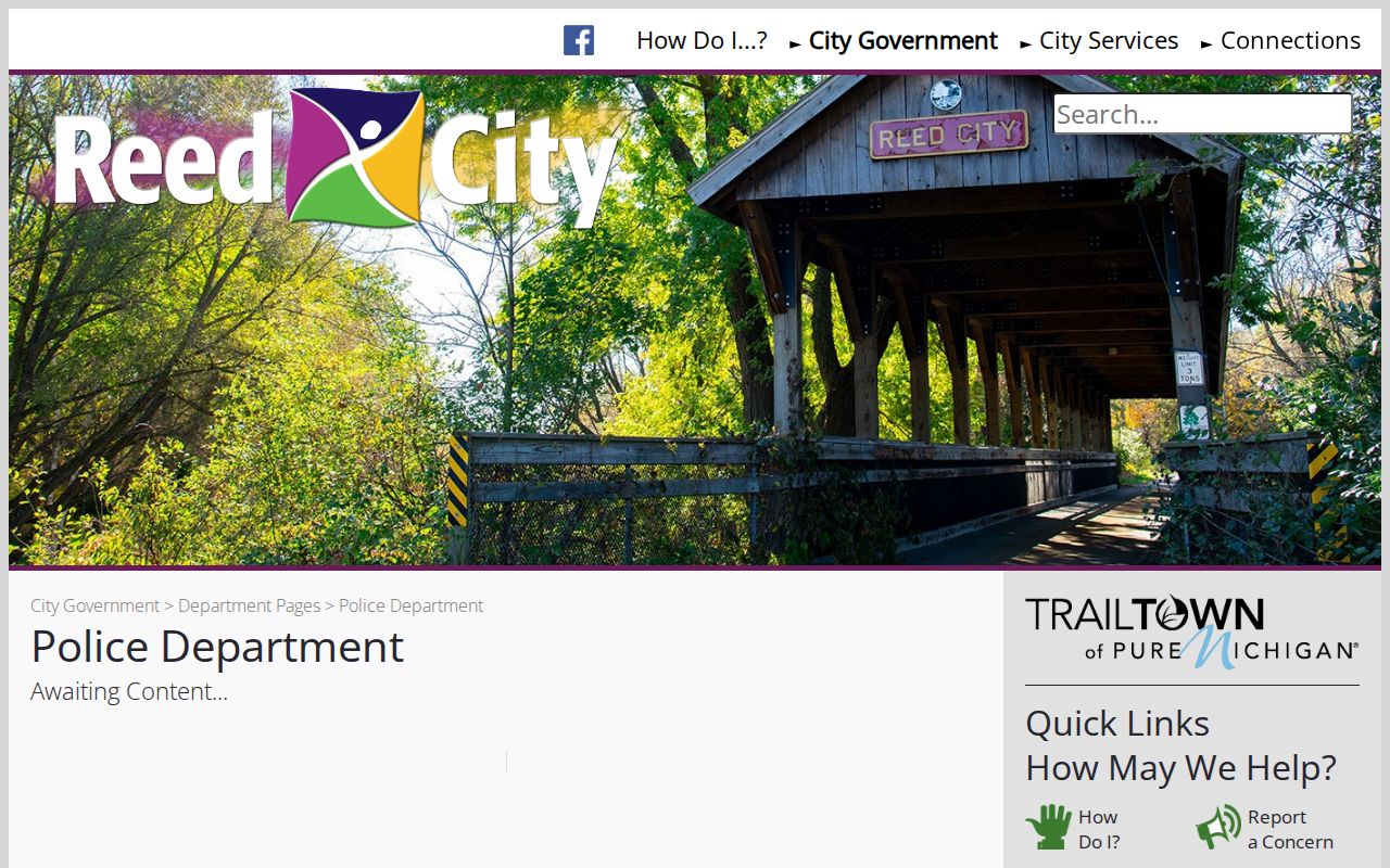 Reed City criminal records on the official police department page